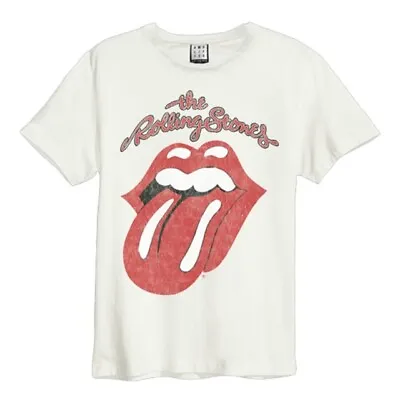 Buy Rolling Stones Vintage Tongue Amplified  Vintage White T Shirt • 20.99£