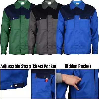 Buy Mens Working Jacket Industrial Heavy Duty Winter Multi Pocket Button Coat • 7.99£