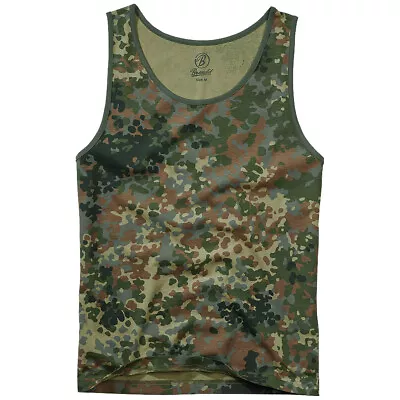 Buy Brandit Tank Top Men's Cotton Sleeveless Vest Training Gym Top Flecktarn Camo • 12.95£