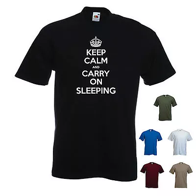 Buy 'Keep Calm And Carry On Sleeping' - Funny Mens T-shirt. S-XXL • 11.69£