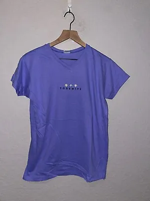 Buy 90s Women's Anvil Yosemite National Park Purple Flower Women Shirt M Medium • 14.41£