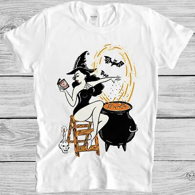 Buy Halloween Pinup Witch Girl Horror Meme Funny Style Movie Music Gift T Shirt 7089 • 6.35£