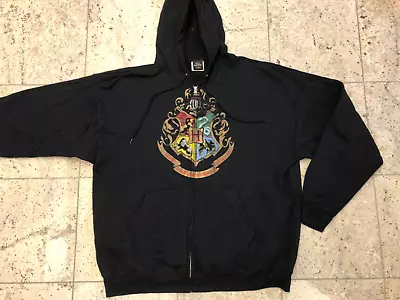Buy Rare Harry Potter 2XL Universal Studios Zip Hooded Sweatshirt Black Mythical • 37.33£