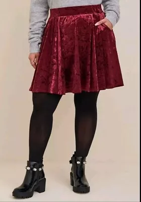 Buy Torrid Mini Velvet Purple Skater Skirt Size 0 • 17.84£