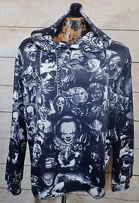 Buy Rare Horror All Movie Icons 3D All Over Print Fits Large Mens Halloween Hoodie • 19.46£