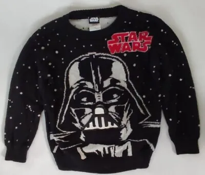 Buy Star Wars Christmas Sweater Boys Large Black Darth Vader Pattern With Sounds XS • 7.12£