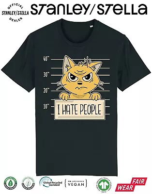 Buy I Hate People Funny CAT T-Shirt Kids Pet Gift /  Cotton Top • 8.99£