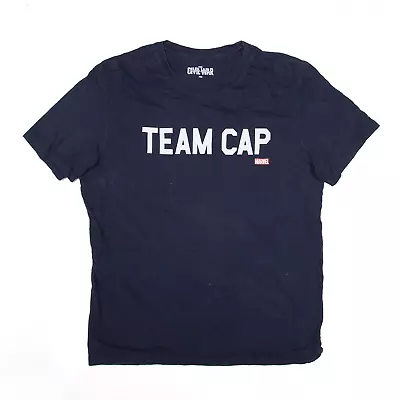 Buy MARVEL Mens Captain America Civil War Team Cap T-Shirt Blue Short Sleeve M • 8.38£