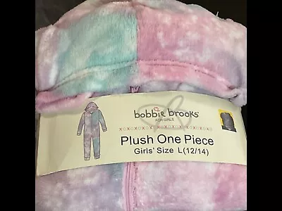Buy New:Bobbie Brooks Hooded  Plush One Piece PJ Girls Sz.L(12/14) Pastel Colors • 11.06£