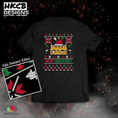 Buy Meh Christmas T-shirt, Grumpy Cat, Xmas, Santa, Funny Tee, Ugly Sweater • 13.99£