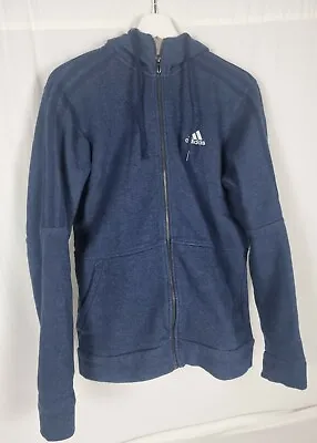 Buy Adidas Mens Small Hoodie, Dark Blue, Full-zip, 3 Stripes, Logo, Pockets • 17.99£
