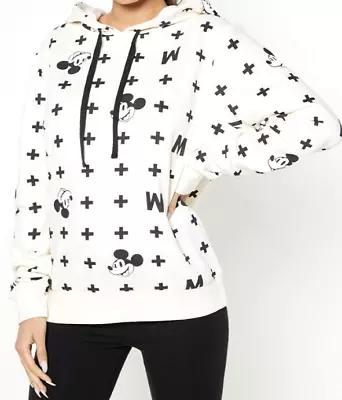 Buy New Womens Mickey Mouse All Over Print Hoodie Hoody Size UK 8/10 • 18.99£