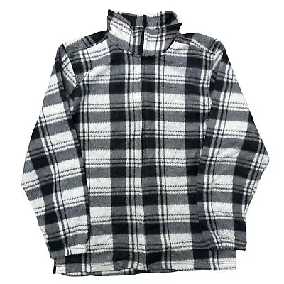 Buy Vintage Fleece Shirt Jacket Check Retro Check Flannel Full Zip Jacket Mens Large • 14.99£