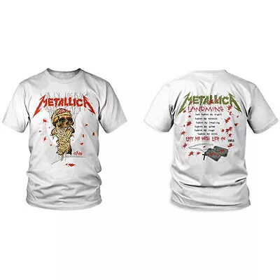 Buy METALLICA - Official Unisex T- Shirt - One  Landmine (Back Print) - White Cotton • 17.99£