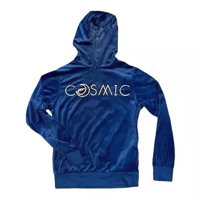 Buy Pusheen Cat Velour “Cosmic” Hoodie Navy Royal Blue Sweatshirt Size Extra Small • 33.07£