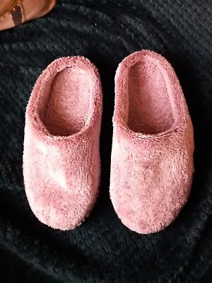 Buy Peacocks Pink Plush Ladies Slippers Size 5/6 - Run Big, I'm A 7  And They... • 7£