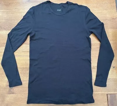 Buy Ex-M & S Mens 100% Cotton Stretchy Long Sleeved Top - BNWOT - Many Colours/Sizes • 6.99£