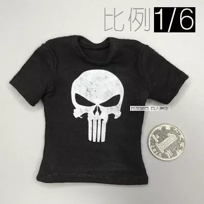 Buy 1/6 Punisher Avengers Clothes The Skeleton Short Sleeve T-shirt F 12  Doll • 13.19£