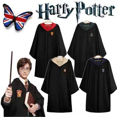 Buy Harry Potter Hooded Cape Gryffindor Slytherin Cosplay Robe Cloak Party Costume • 20.39£