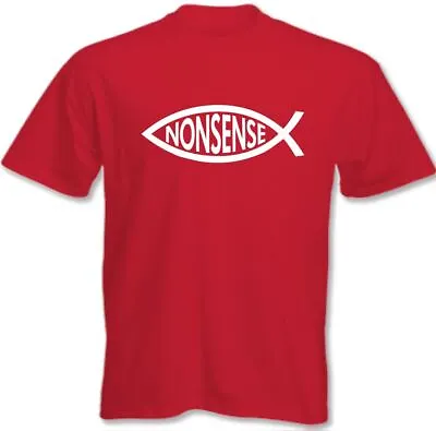 Buy Atheist T-Shirt Darwin Fish Nonsense Mens Funny Atheism Evolution Tee Top • 8.98£