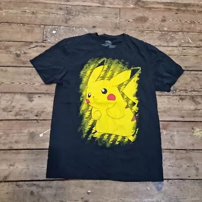 Buy Pikachu Black Graphic Tshirt Size L • 10£