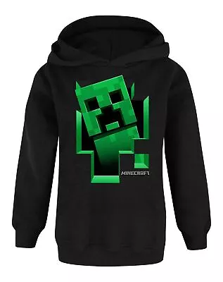 Buy Minecraft Hoodie Boys Kids Gamer Black Creeper Inside Hooded Jumper • 19.99£