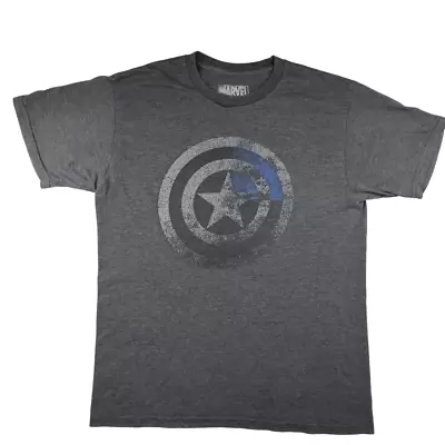 Buy Official Marvel Captain America Shield T Shirt Size M Grey Graphic Tee • 8.99£