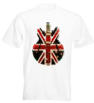Buy Oasis Distressed Union Jack Guitar T Shirt Noel Gallagher Liam Gallagher • 14.95£