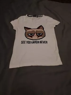 Buy Grumpy Cat See You Later Never White T-Shirt Small • 3£