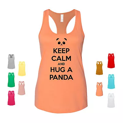 Buy Keep Calm And Hug A Panda Furry Cute Bear Cuddly Giant Nature Baby Women's Tank • 23.15£