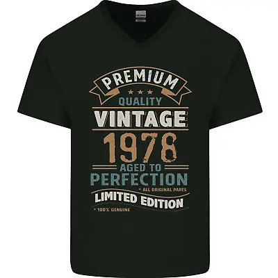 Buy Premium Vintage 46th Birthday 1978 Mens V-Neck Cotton T-Shirt • 9.99£