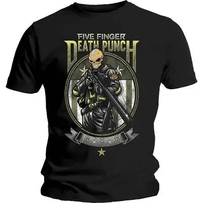 Buy Official Five Finger Death Punch T Shirt Sniper Black Mens Rock Metal Tee FFDP • 14.88£