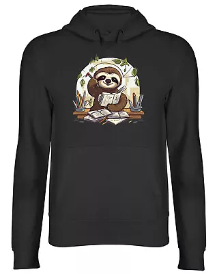 Buy Back To School Hoodie Mens Womens Sloth Books Pens Stationary Top Gift • 17.99£
