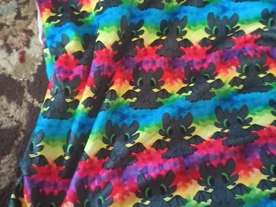 Buy Fabric Black Rainbow Fractured Toothless Scales  Knit Stretch Fabric Huge Lot 60 • 50.08£