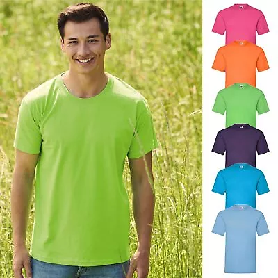 Buy Mens Womens T-Shirt Plain 100% Casual Cotton Crew Neck Tee Top Fruit Of The Loom • 4.95£