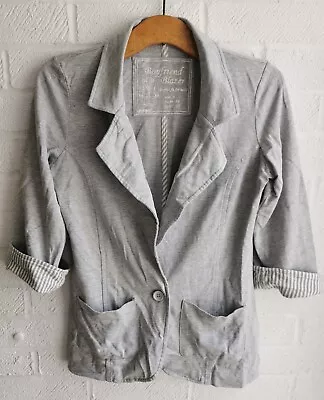 Buy Fab Ladies Grey Jersey Boyfriend Blazer From Denim Co Size 8 • 7.99£