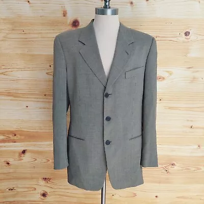 Buy Giorgio Armani Le Collezioni Jacket Blazer Grey Check Wool Blend Men' Size 39.5R • 35£