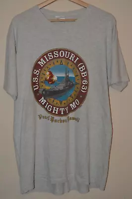 Buy Vintage Mens Hanes Heavyweight Pearl Harbour Hawaii Grey T-Shirt Size Large • 24.50£