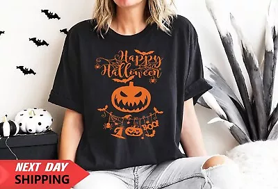 Buy Happy Halloween T-Shirt Pumpkin Spooky Unisex Mens • 5.69£