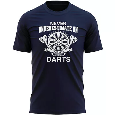 Buy An Old Man Who Plays Darts Funny Mens T Shirt Shirt Birthday Him Double Bull ... • 15.99£