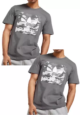 Buy Adidas Originals T-Shirt Mens Grey Camo T-Shirt Gym Top Sports T-Shirt Top • 17.99£