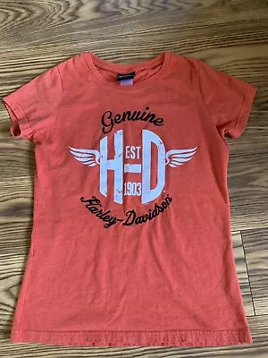Buy Harley Davidson Womens Size Small Orange Fargo ND Short Sleeve Graphic T Shirt • 16.10£