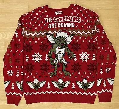 Buy XL 42  Chest Gremlins Ugly Christmas Xmas Jumper Sweater Warner Bros Extra Large • 29.99£