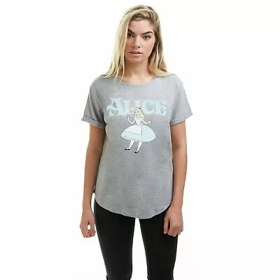 Buy Official Disney Ladies Alice In Wonderland Fashion T-Shirt Grey Heather S - XL • 13.99£