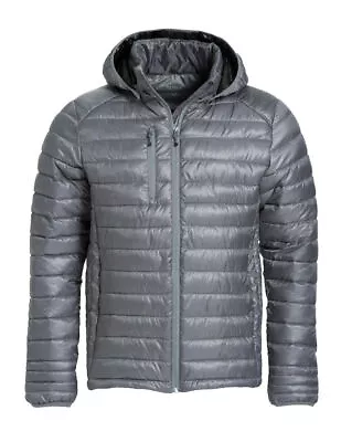 Buy Mens Jacket Lightweight Padded Puffer Quilted Hooded Warm Full Zip Winter Coat  • 18.99£