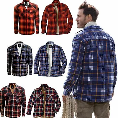 Buy Mens Sherpa Fleece Lined Padded Shirt Lumberjack Work Flannel Jacket Warm S-5XL • 19.99£