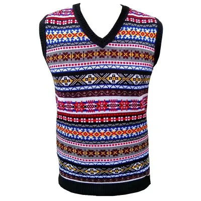 Buy Unisex Men Women Vest Tanktop Vintage Sleeveless Knitted Knit Retro Jumper • 29.99£