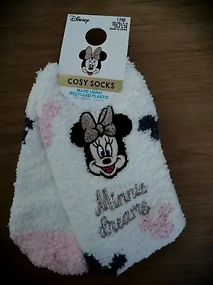 Buy Disney Minnie Mickey Mouse Cosy Socks Gripper Sole Size 4-8 Slipper Socks • 3.75£