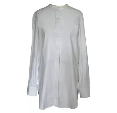 Buy CELINE By Phoebe Philo White Cotton Mandarin Collar Shirt FR36, UK8, US4 • 320£