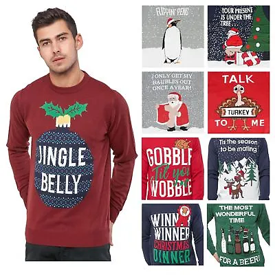Buy Men Funny Christmas Jumper Cosy Knit Sweater Naughty Office Party Top • 15.99£